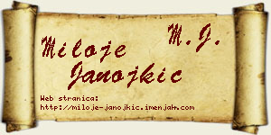 Miloje Janojkić vizit kartica